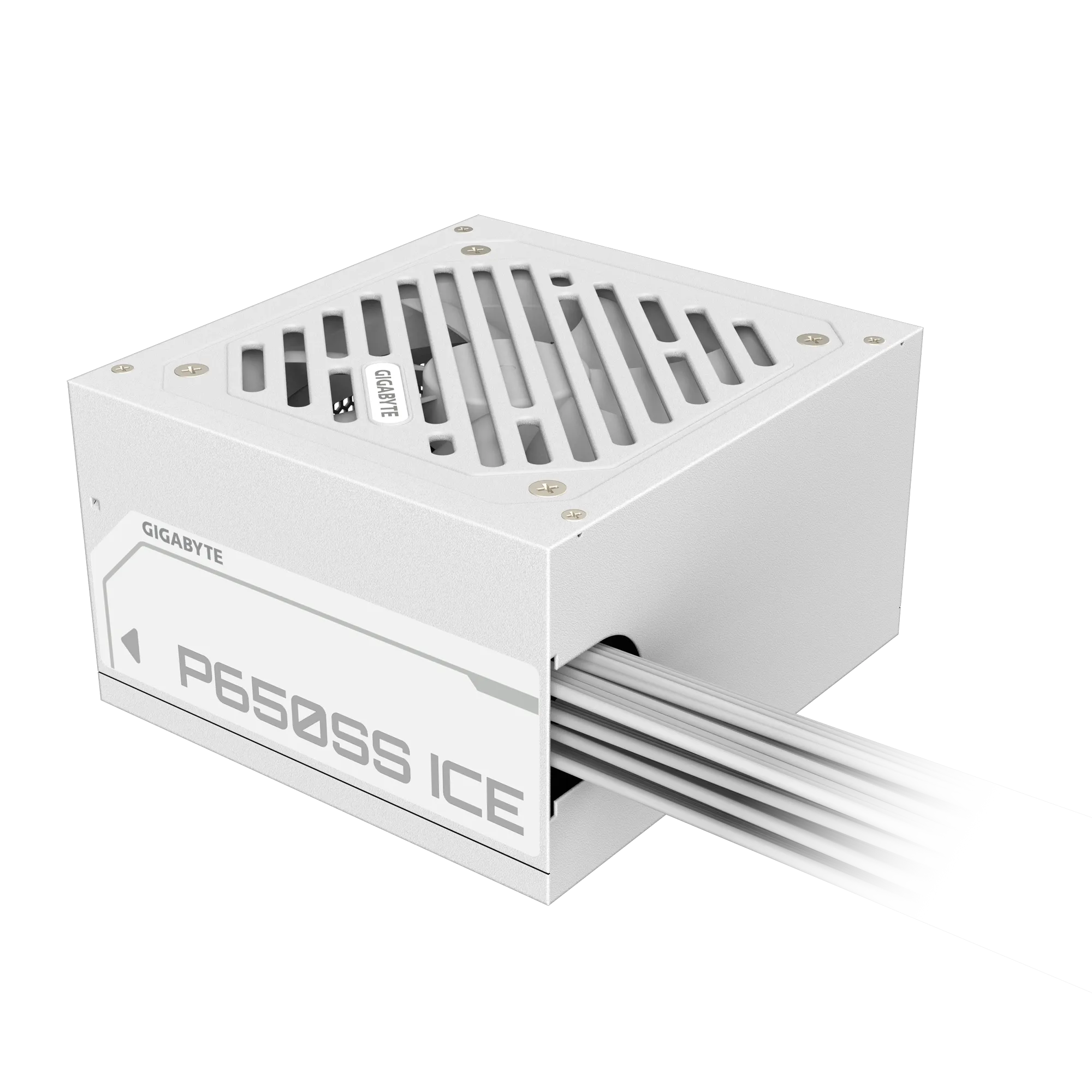 კვების ბლოკი GIGABYTE P650SS ICE (GP-P650SS_ICE) white | 650W , Active PFC (>0.9 typical), 80 PLUS Silver , 120mm Fluid Dynamic Bearing (FDB) fan