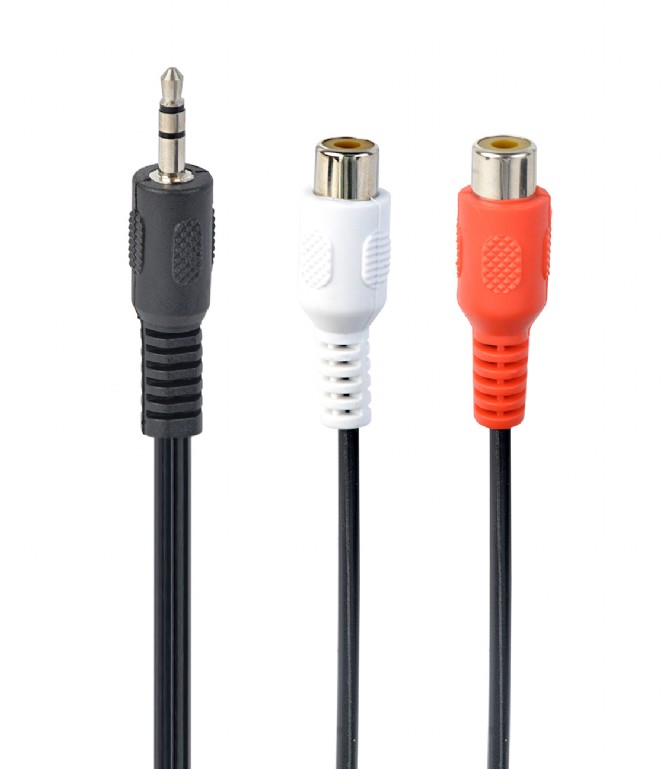 აუდიო კაბელი Gembird 3.5 mm plug to 2 x RCA sockets stereo audio cable, 0,2 m (CCA-406)