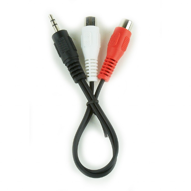 აუდიო კაბელი Gembird 3.5 mm plug to 2 x RCA sockets stereo audio cable, 0,2 m (CCA-406)