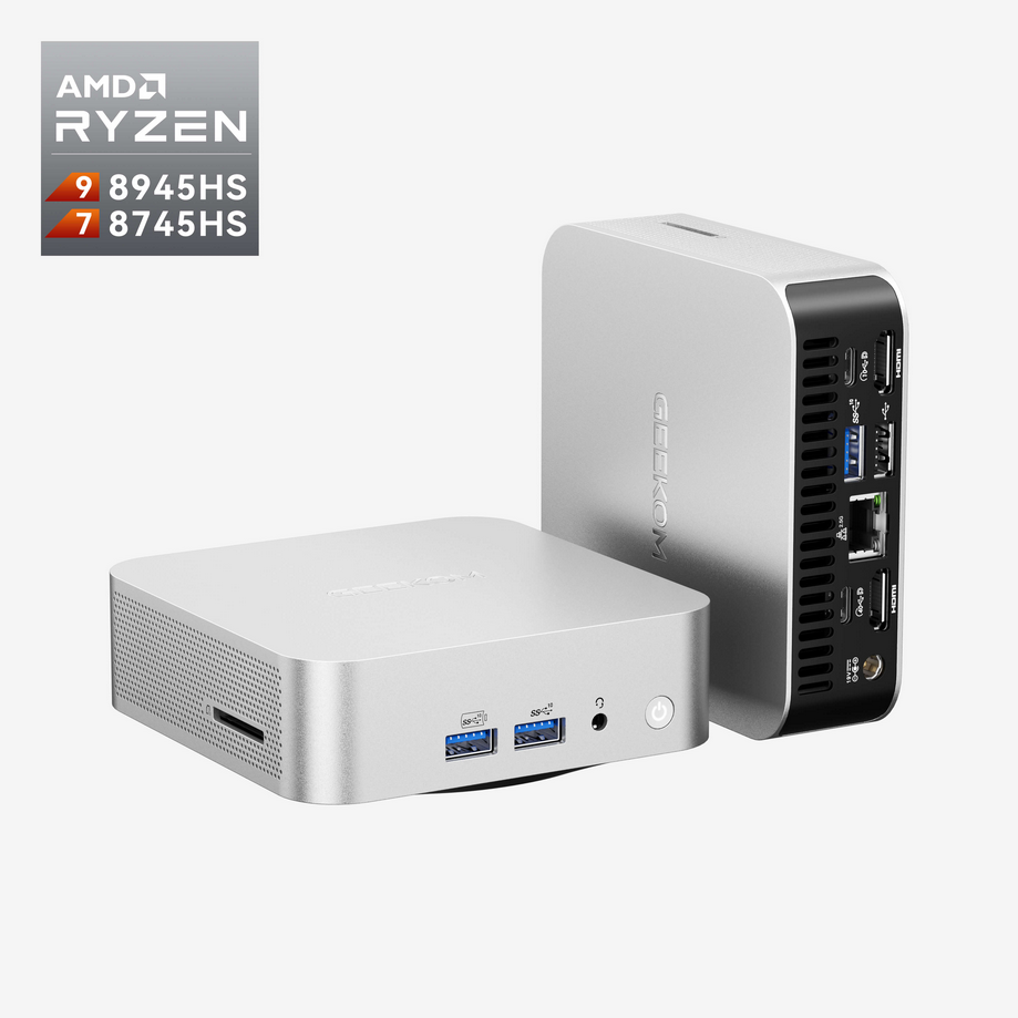 მინი კომპიუტერი GEEKOM A8 Mini PC AMD Ryzen™9 8945HS (32G RAM+ 2T SSD/ WIN11 Pro and Key Pre-Installed) (SKU : GMA8R98945HS-322-EU)