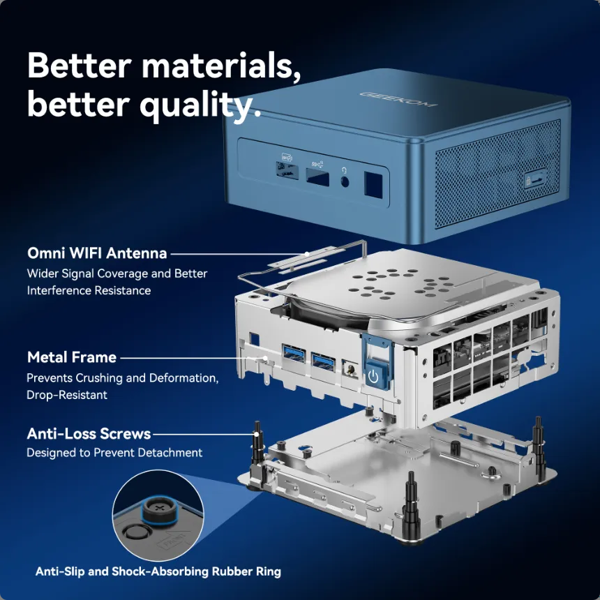 მინი კომპიუტერი GEEKOM Mini IT13 Mini PC 13th Gen Intel® Core i9-13900HK (32G RAM+ 1T SSD/ WIN11 Pro and Key Pre-Installed) (SKU: GMIT13I913900HK-321-EU