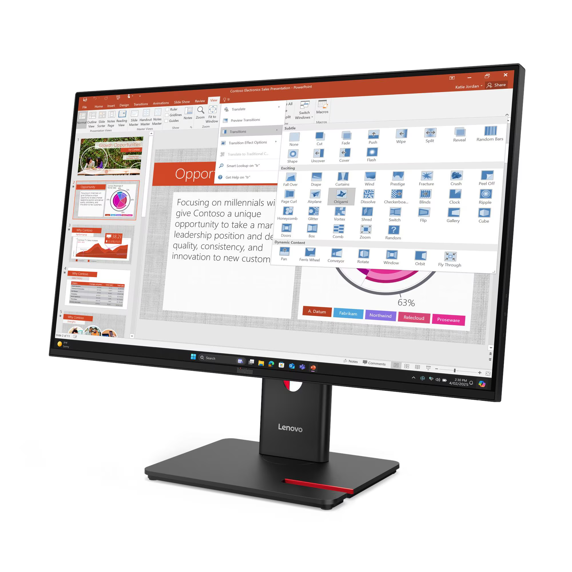 მონიტორი ThinkVision T27-40 (Model: 64A5MAT6EU) | 27-inch FHD IPS, 99% sRGB, 48-120Hz | TÜV Rheinland® 5-star Eye Comfort Certification and EyeSafe Certification 2.0 | Ergonomic stand with LTPS 