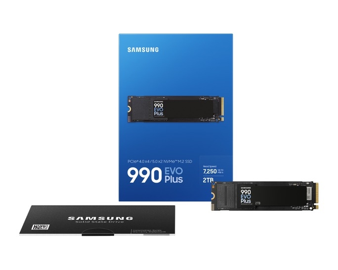SSD დისკი 2Tb Samsung 990 EVO Plus (MZ-V9S2T0BW) internal SSD, M.2, 2280, 2048 GB, PCI-E 4.0 x4, PCI-E 5.0 x2, NVMe, read: 7250 MB/sec, write: 6300MB/sec, TLC