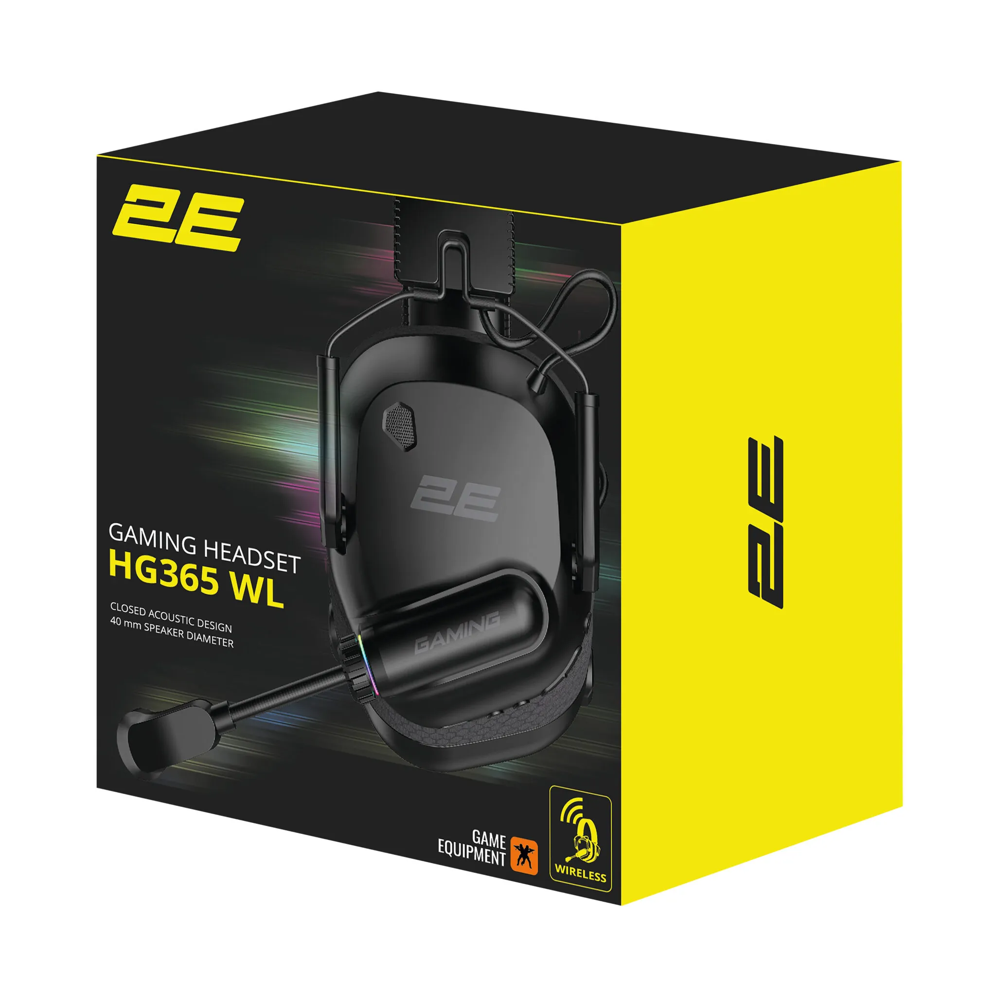Gaming ყურსასმენი 2E Gaming Headset HG365BK WL Black (2E-HG365BK-WL) | Bluetooth / 2.4 GHz,  20- 20000Hz, Battery capacity 900 mAh,  250 g