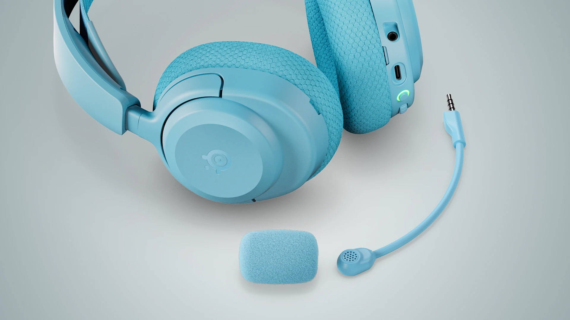 უსადენო Gaming ყურსასმენი SteelSeries Arctis Nova 3P Wireless for PlayStation - Aqua (61688_SS) | 2.4GHz/Bluetooth | USB-C Plug & Play for PlayStation, PC, Switch, Mac, VR, handhelds, mobile, and more