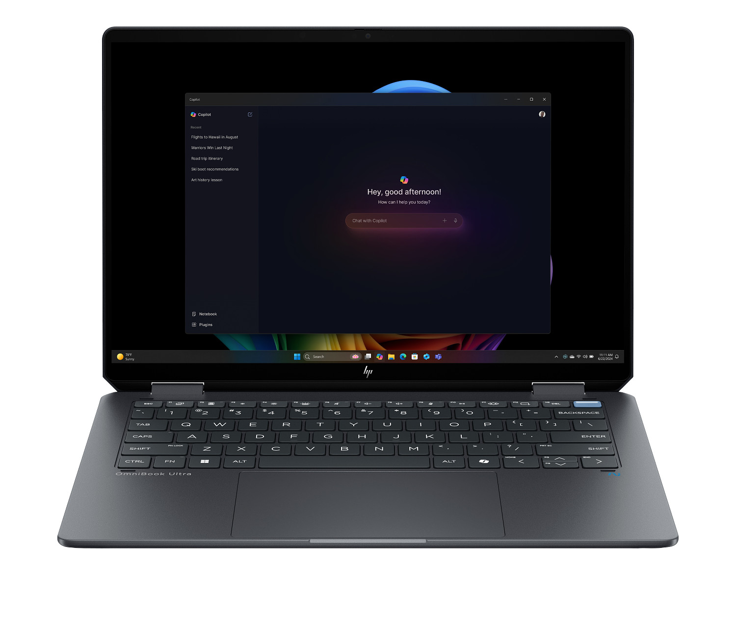 ნოუთბუქი HP OmniBook Ultra 14 Flip x360 (C1UL7EA) | 14", 3K (2880 x 1800),OLED, multitouch, 120 Hz, 0.2 ms, 500 nits | Ultra 7 256V (up to 4.8 GHz) | 16 GB LPDDR5x-8533 MT/s | 512GB PCIe® Gen4 NVMe™ | Intel® Wi-Fi 7 BE201 (2x2) and Bluetooth® 5.4 | 2 Thunderbolt™ 4 with USB Type-C® 40Gbps, 1 USB Type-C® 10Gbps | 6-cell, 64 Wh Li-ion polymer, 65 W USB Type-C® power adapter | Full-size, backlit, keyboard | 1.34 კგ, Atmospheric Blue  