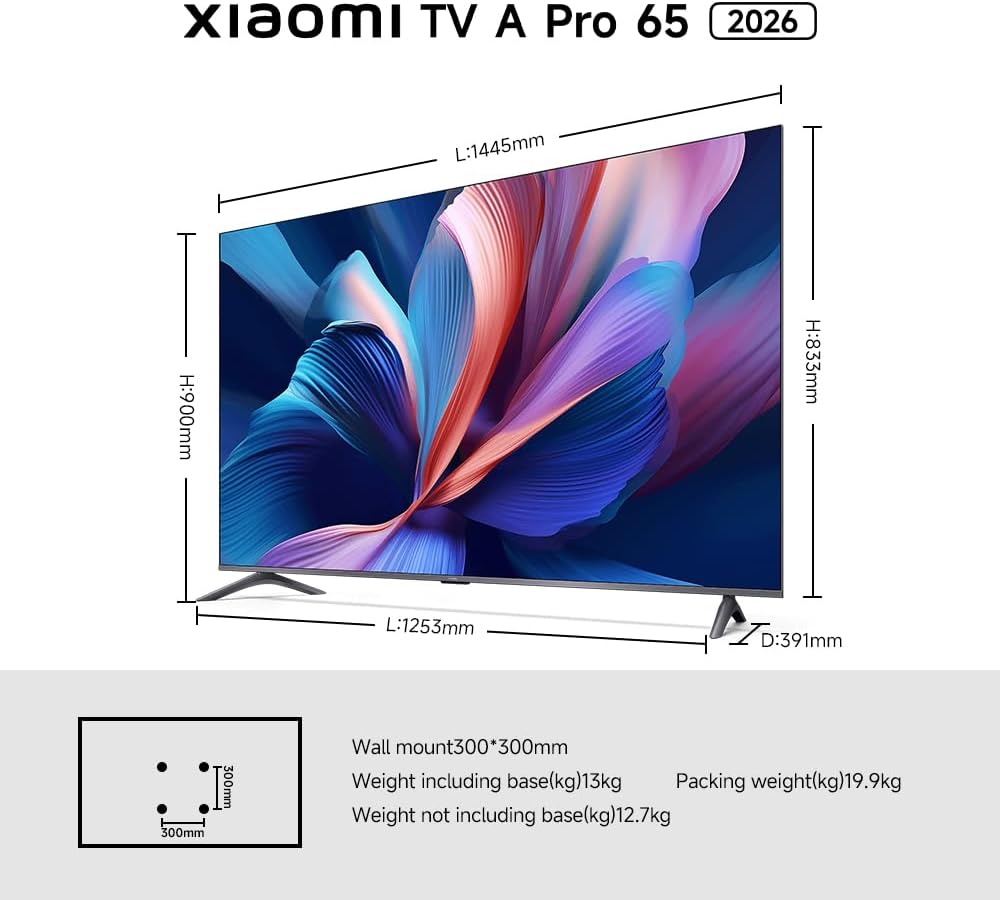 ტელევიზორი Xiaomi TV A Pro 65 2026 (L65MB-APME) (ELA5844GL) | 65” Google TV™, Display Type QLED, 4K, 3840 × 2160, 2 x 10W, Dolby Audio, DTS-X, DTS-Virtual | Bluetooth® 5.0 Dual-band 2.4GHz/5GHz, Lan | DVB-T2+C/DVB-S2*