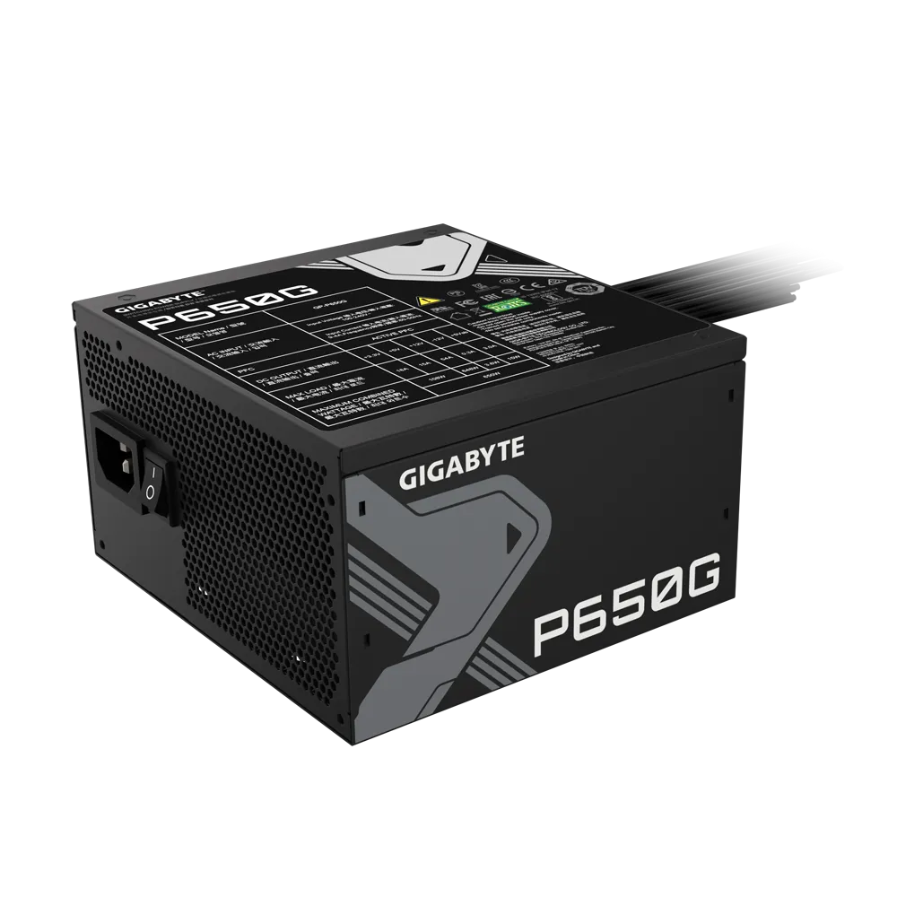 კვების ბლოკი GIGABYTE P650G (GP-P650G) | 650W , 80 PLUS Gold Active , PFC(>0.9 typical) , 120mm Hydraulic Bearing (HYB) Fan , OVP/OPP/SCP/UVP/OCP/OTP