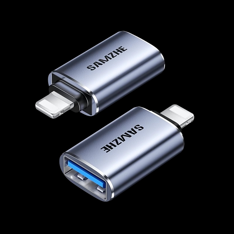 OTG ადაპტერი Lightning male to Type-A female SAMZHE (LA21) | USB2.0 480Mbps Aluminum alloy shell