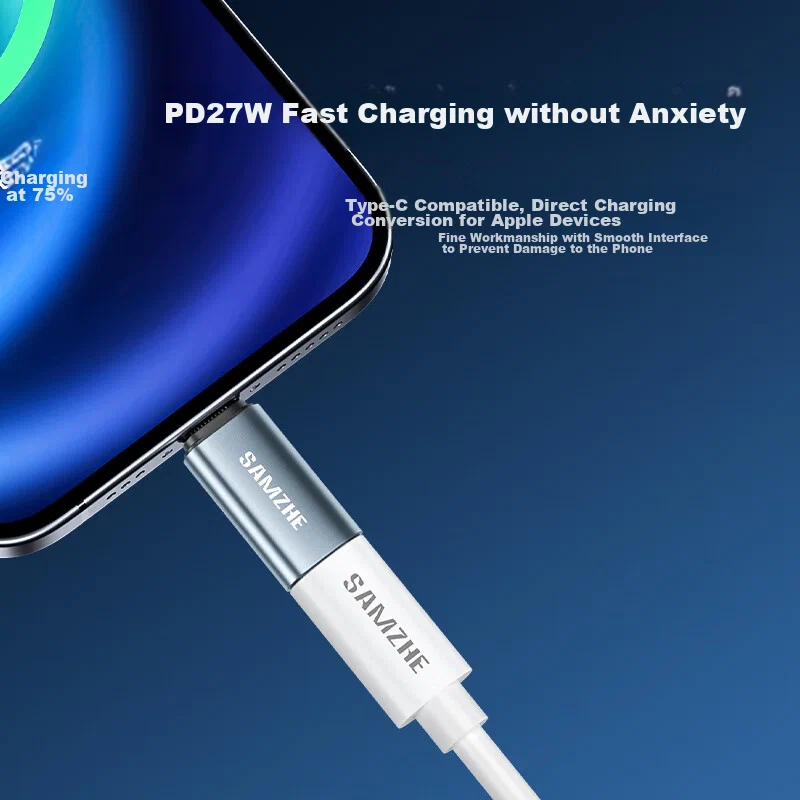 ადაპტერი Type-C to Lighting female SAMZHE (CL21) | Support Apple 15 Charge