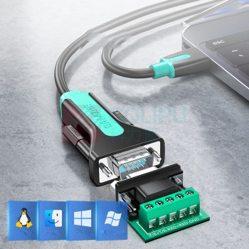 კაბელი Type-A to RS232/RS485/422  SAMZHE 1.5m (U8515) | FT232RL+ZT485 chip