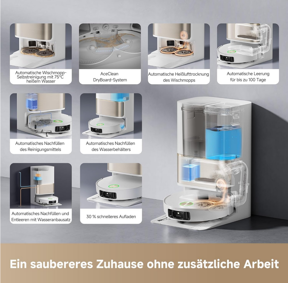 რობოტი მტვერსასრუტი  Dreame Robot Vacuum L50 Pro Ultra (RLL84CE) | 19,500Pa Vormax™ Suction   HyperStream™ Detangling DuoBrush Dual Flex Arm Technology