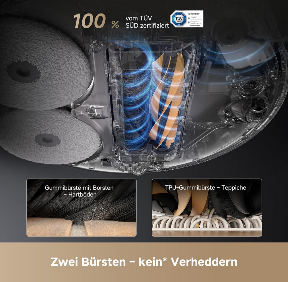 რობოტი მტვერსასრუტი  Dreame Robot Vacuum L50 Pro Ultra (RLL84CE) | 19,500Pa Vormax™ Suction   HyperStream™ Detangling DuoBrush Dual Flex Arm Technology