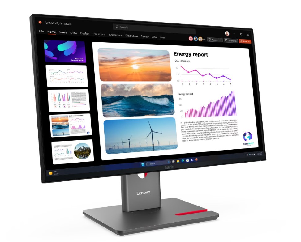 მონიტორი Lenovo 64B2GAT1EU ThinkVision P24Q-40, 23.8“, Monitor, QHD, IPS, HDMI, DP, USB, USB-C, Black