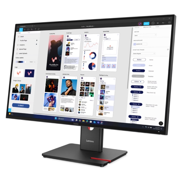 მონიტორი Lenovo 64B0GAT1EU ThinkVision T32UD-40, 31.5", Monitor, 4K UHD, IPS, HDMI, DP, USB-C, LAN, Black