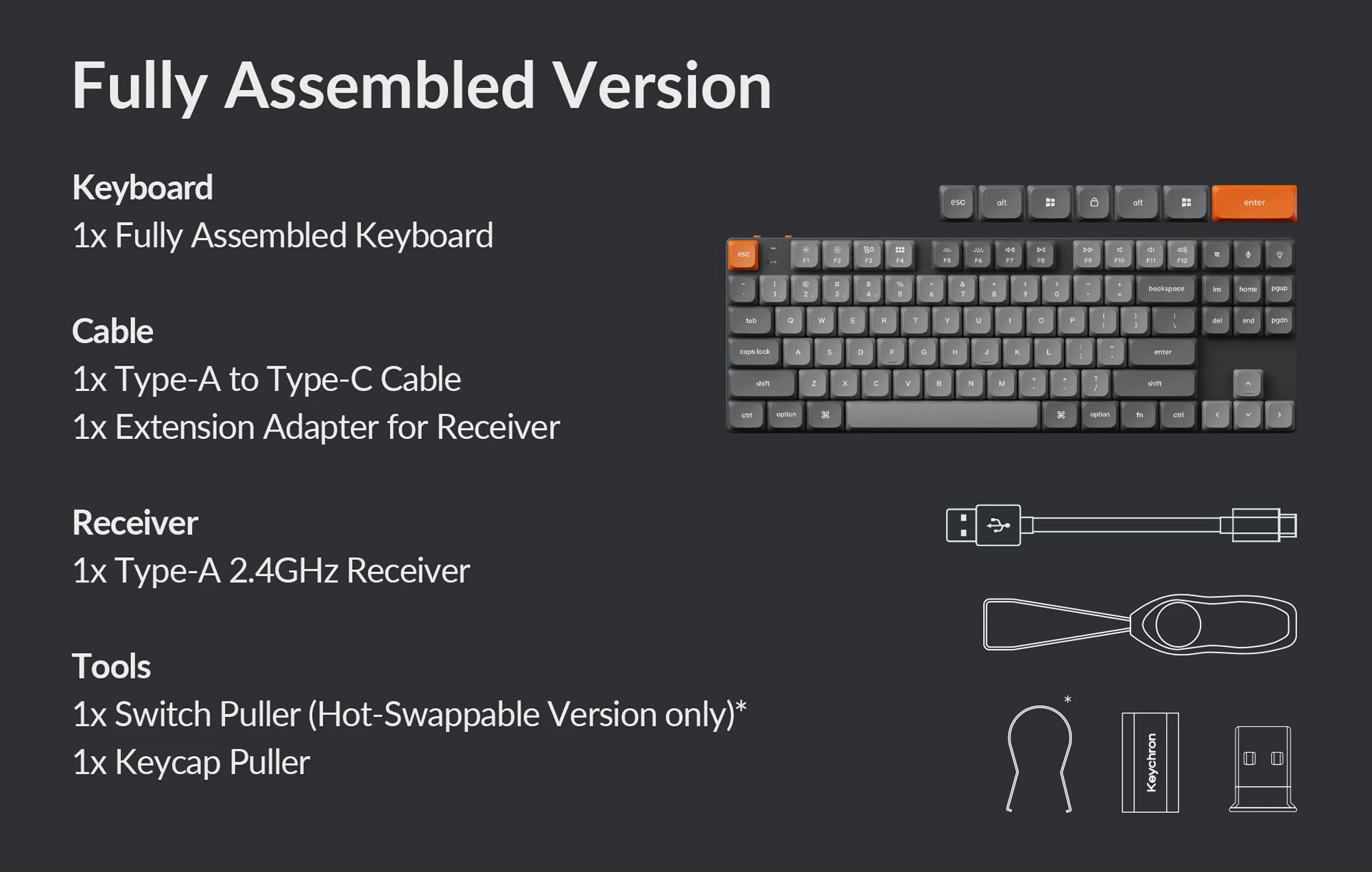 Mechanical keyboard Keychron K1 Max 84 keys, Gateron Brown, WL/BT/USB-A, RGB, black