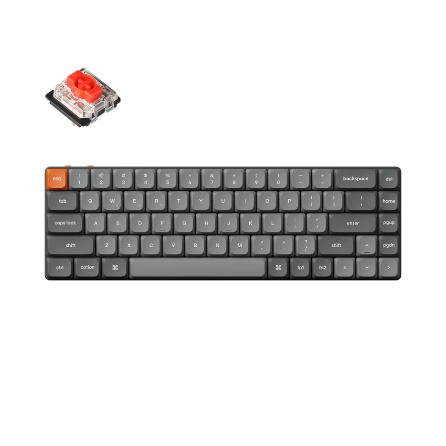 Mechanical keyboard Keychron K7 Max 84 keys, Gateron Red, WL/BT/USB-A, RGB, black