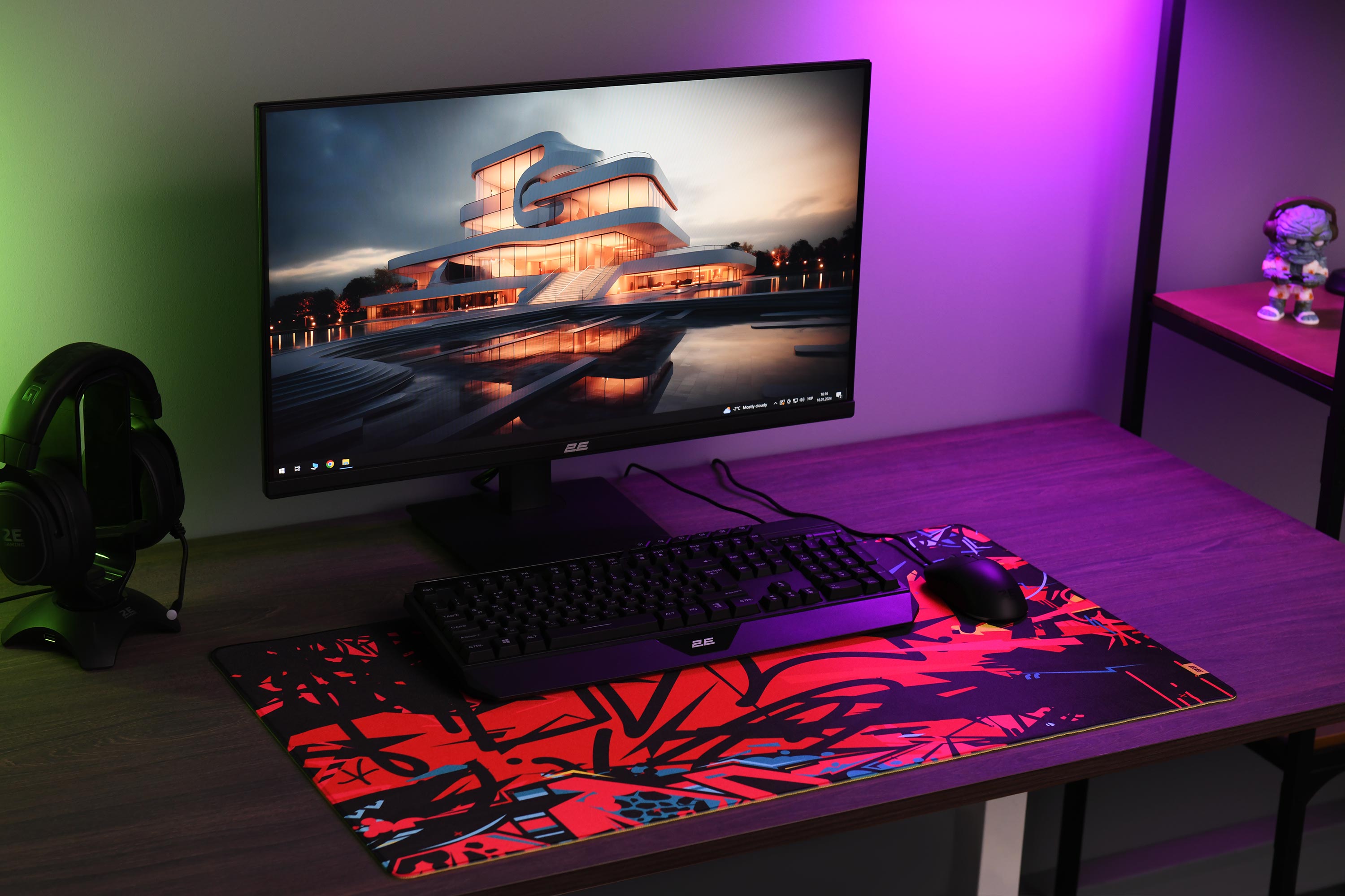 მაუსის დასადები 2E GAMING Mouse Pad PRO Speed D06, XL (800x450x3mm), multicolor (2E-SPEED-XL-D06-PRO)