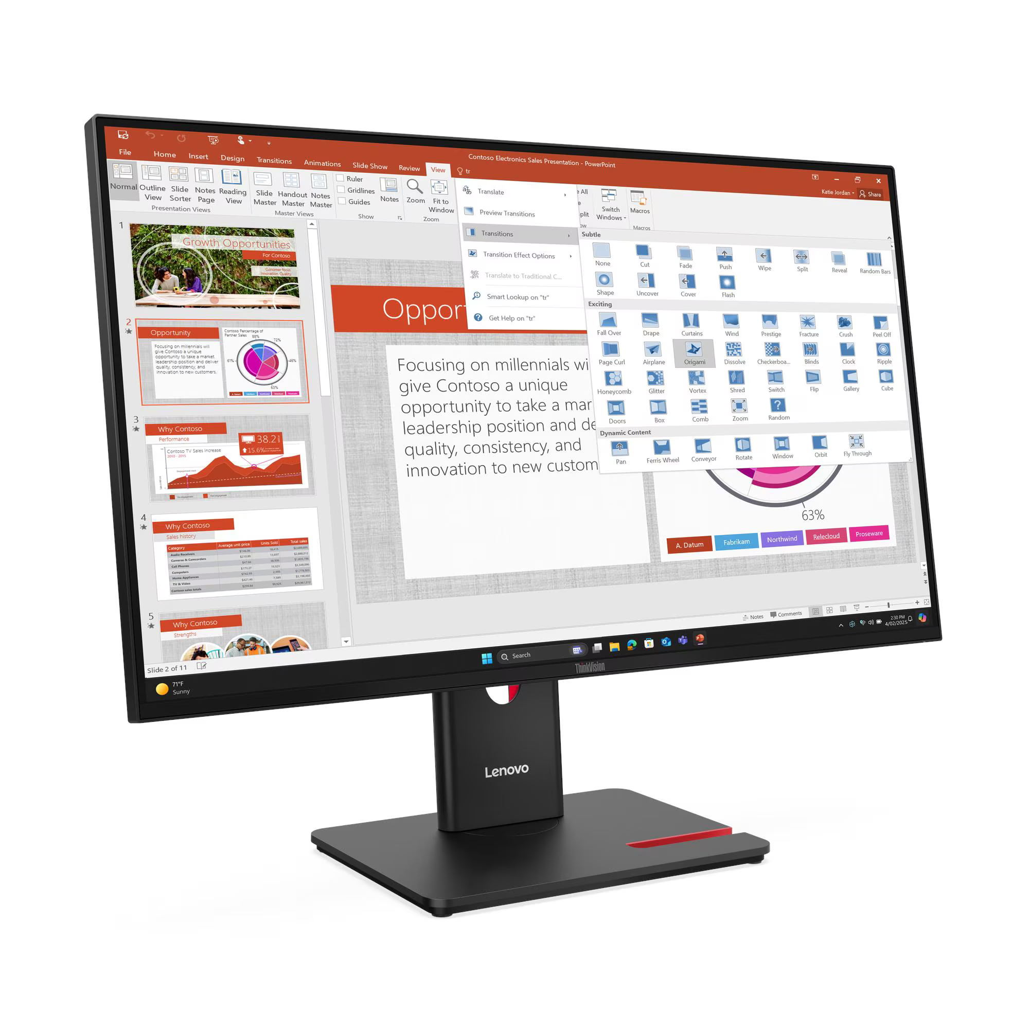 მონიტორი ThinkVision T27-40 (Model: 64A5MAT6EU) | 27-inch FHD IPS, 99% sRGB, 48-120Hz | TÜV Rheinland® 5-star Eye Comfort Certification and EyeSafe Certification 2.0 | Ergonomic stand with LTPS 