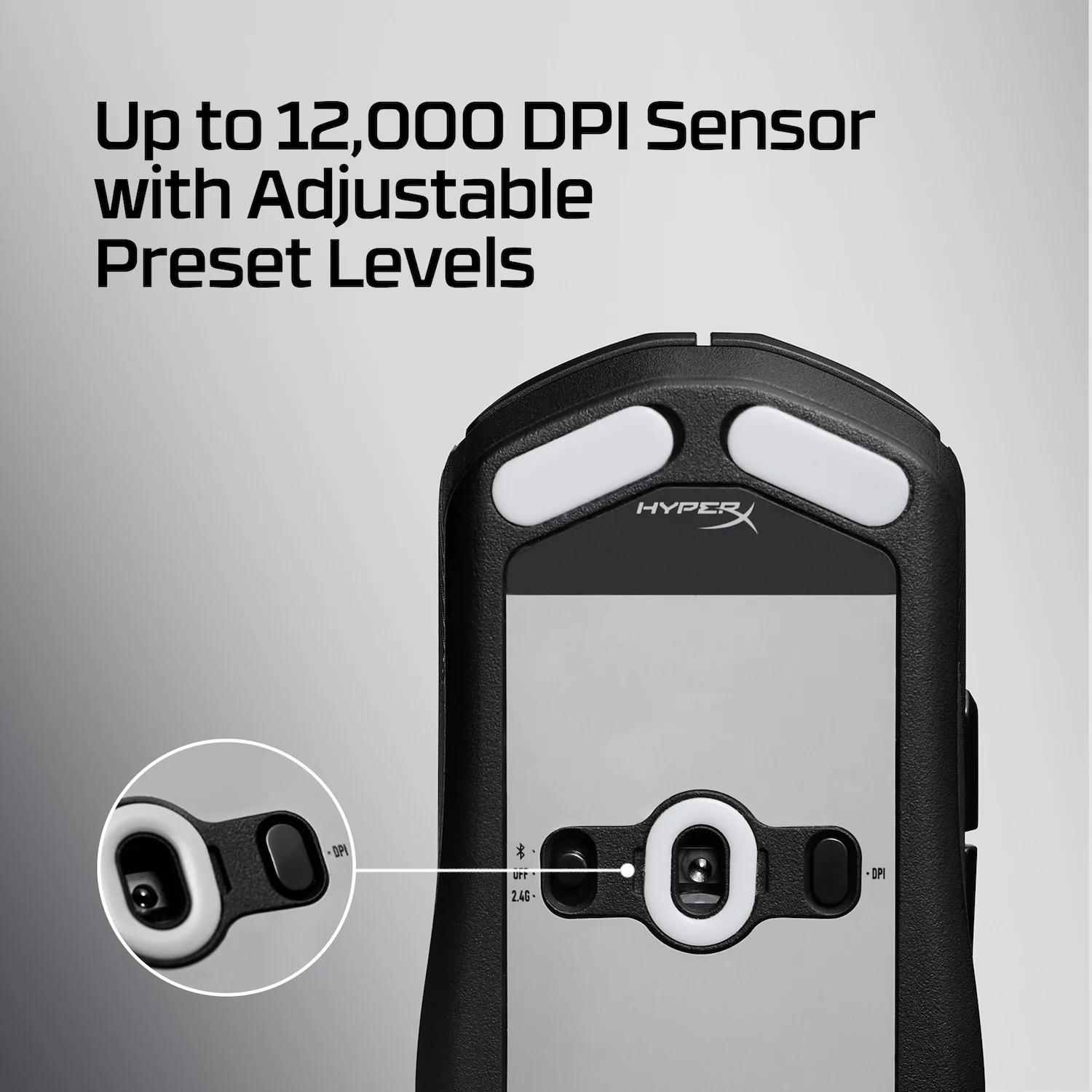 მაუსი HyperX (A1KY6AA) Pulsefire Fuse - Wireless Gaming Mouse (Black) |Up-to 85 hours from 1 AAA Battery,  Lightweight 75g Structure