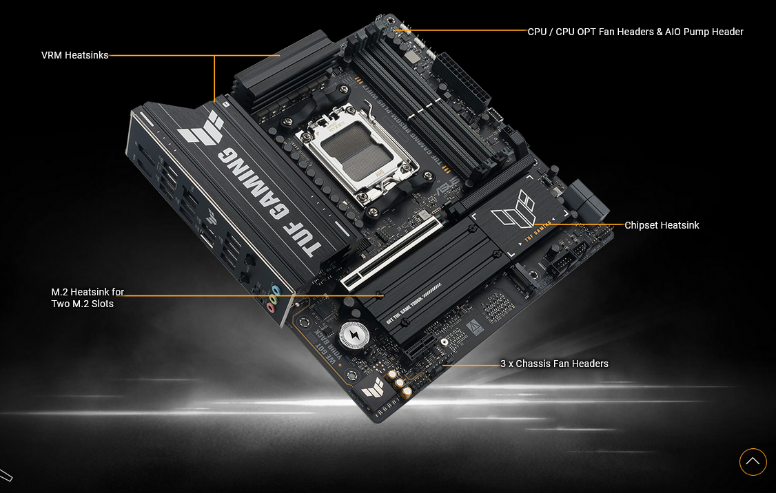 დედა დაფა ASUS Motherboard TUF GAMING B850M-PLUS WIFI7 sAM5 B850 4xDDR5 M.2 HDMI DP Wi-Fi BT mATX