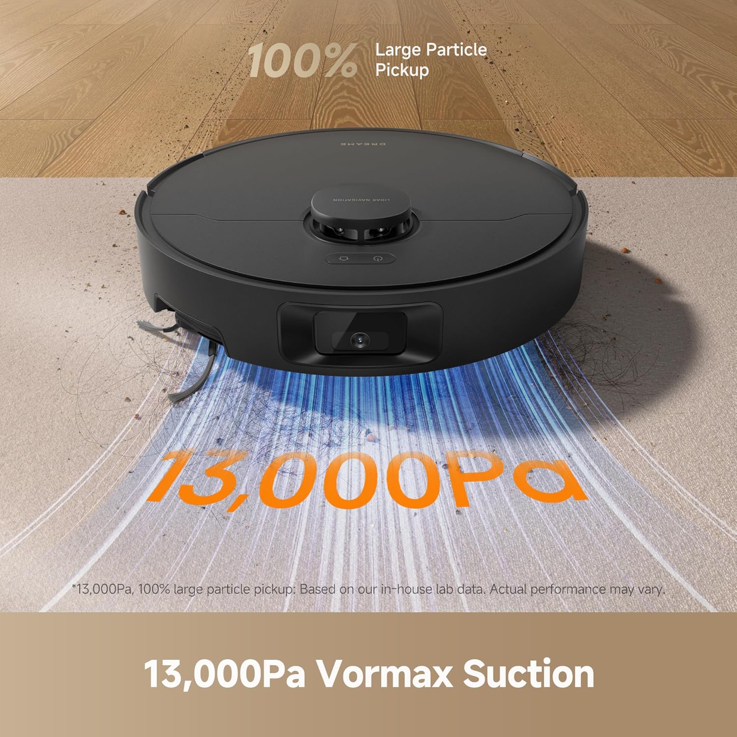 რობოტი მტვერსასრუტი Dreame Robot Vacuum D20 Pro Plus Black (RLD43SD) | 13,000Pa Suction, DuoBrush for Pet Hair, Corner Cleaning, Self Emptying, LDS Navigation Laser Avoidance, Vacuum Mop, Hard Floors&Carpets (Black)