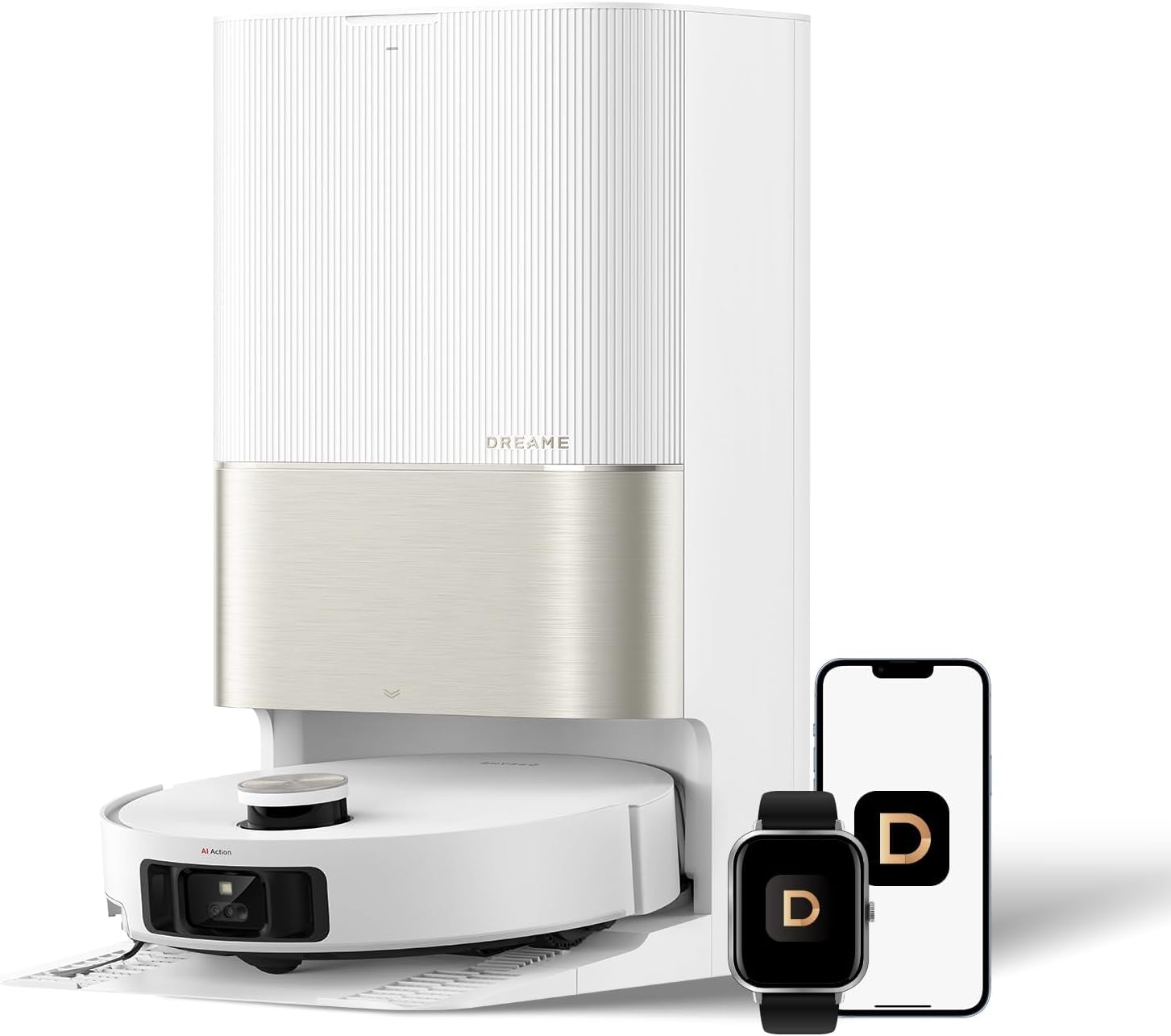 რობოტი მტვერსასრუტი Dreame Robot Vacuum X50 Ultra Complete White (RLX85CE-4) | Mop Self-Cleaning, 20,000Pa Suction, Obstacle Avoidance and 360° Navigation, Corner to Edge Deep Cleaning, Detangling Brush