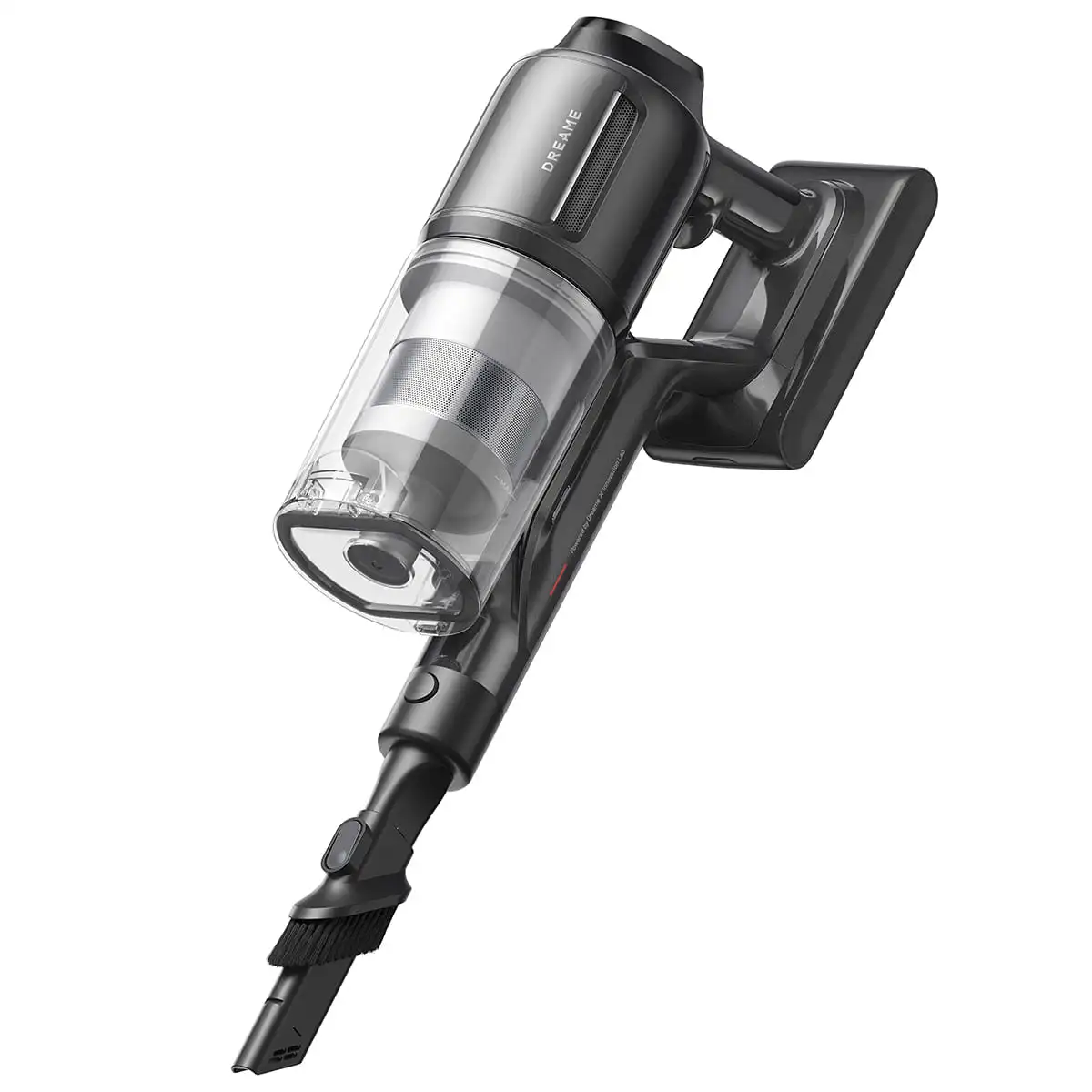 მტვერსასრუტი Dreame Cordless Vacuum Cleaner R20 Ultra (VRV57F) | დასუფთავების ტიპი: მშრალი, მტვრის შემგროვებელი ტიპი: კონტეინერი ენერგიის წყარო: ბატარეა რეცხვის ფუნქცია: არა ბატარეის ტიპი: ლითიუმ-იონური დატენვის დრო: 4 წამი ბატარეის ხანგრძლივობა: 40 წუთი მტვრის ტევადობა (ლ): 0.6