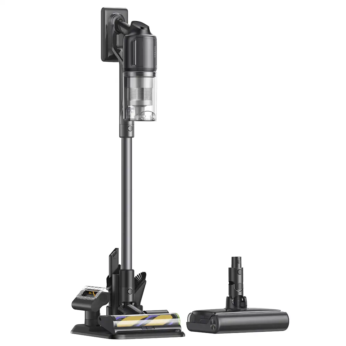 მტვერსასრუტი Dreame Cordless Vacuum Cleaner R20 Ultra (VRV57F) | დასუფთავების ტიპი: მშრალი, მტვრის შემგროვებელი ტიპი: კონტეინერი ენერგიის წყარო: ბატარეა რეცხვის ფუნქცია: არა ბატარეის ტიპი: ლითიუმ-იონური დატენვის დრო: 4 წამი ბატარეის ხანგრძლივობა: 40 წუთი მტვრის ტევადობა (ლ): 0.6