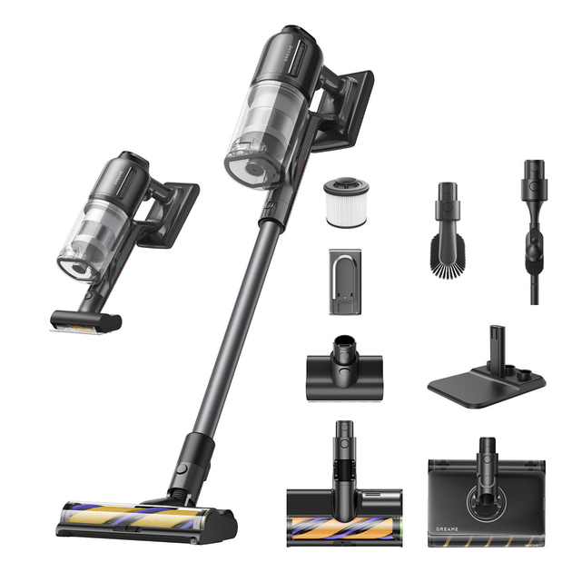 მტვერსასრუტი Dreame Cordless Vacuum Cleaner R20 Ultra AquaCycle (VRV57F) | ხალიჩებისთვის, ლამინატისა და პარკეტისთვის, რბილი ავეჯისთვის, მტვრისგან მოსაშორებელი, კომბინირებული ჯაგრისი, მინი ტურბო ჯაგრისი, მთავარი ჯაგრისი, ხალიჩის იატაკი, LED განათებით, ტურბო ჯაგრისი, ნაპრალის ჯაგრისი