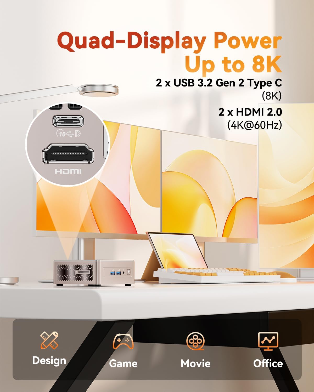 მინი კომპიუტერი GEEKOM A5 Mini PC AMD Ryzen™5 7430U (16G RAM+ 512 SSD/ WIN11 Pro and Key Pre-Installed) (SKU : GMA5R5 7430U-16512-EU)