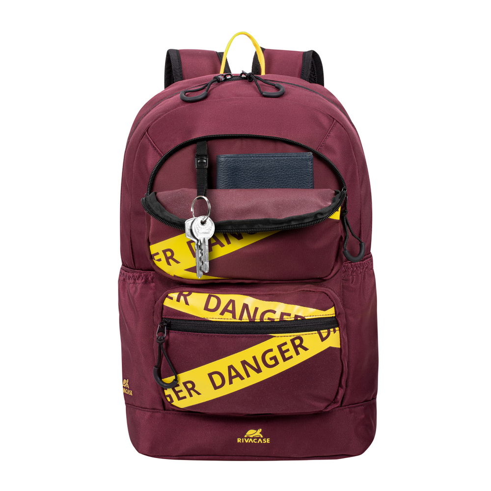 ნოუთბუქის ჩანთა ზურგჩანთა რუგზაკი RIVACASE 5421 burgundy red Urban backpack 14L (4260709010434) | 13.3”