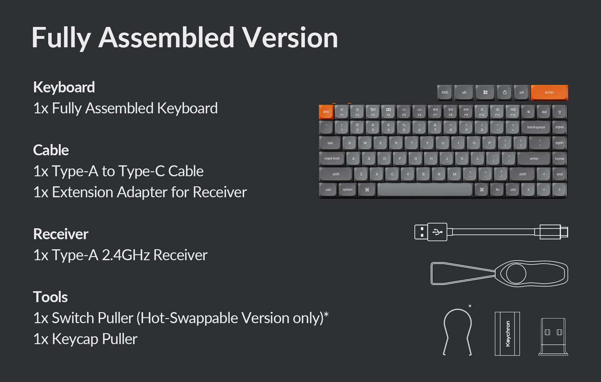 უსადენო მექანიკური კლავიატურა Keychron K3 Max QMK/VIA Wireless Custom Mechanical Keyboard (K3M-H3) | Number of Keys: 84 (75%) Switches: Gateron low-profile mechanical Switch Face: North-facing Number of Multimedia Keys: 12  Frame Material: ABS+Aluminum frame Keycap Material: Low-profile double-shot PBT Layout: ANSI Polling Rate (2.4Ghz and Wired Mode): 1000Hz Polling Rate (BT Mode): 90Hz N-Key Rollover (NKRO): Yes for both wireless and wired modes | Backlit: 22 types of RGB backlight options plus endless possibilities Battery: 1550 mAh rechargeable li-polymer battery Wireless  Working Time (Backlit off): Around 73  hours (Lab test result may vary by actual use) Wireless  Working Time (RGB): Around 42 hours (Lowest brightness) Connection: 2.4 GHz / Bluetooth / Type-C wired Bluetooth version: 5.1 Bluetooth Device Name: Keychron K3 Max Compatible System: macOS / Windows / Linux | Dimension: 306 x 116 mm (12.04 x 4.56") Weight: 525 g / 1.16 lbs Height without keycap (front): 11 mm (0.43") Height without keycap (r