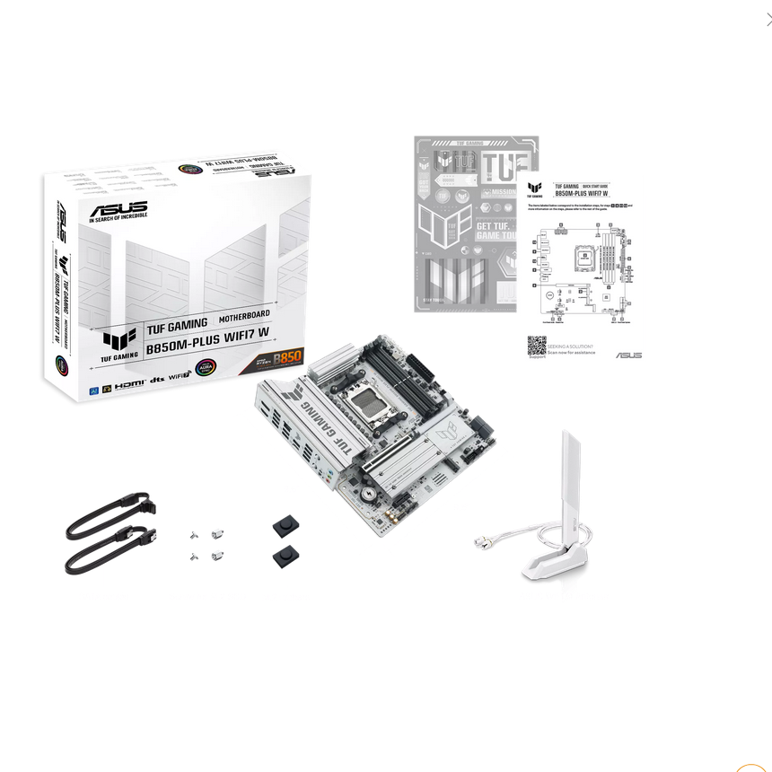 დედა დაფა ASUS Motherboard TUF GAMING B850M-PLUS WIFI7 W sAM5 B850 4xDDR5 M.2 HDMI DP Wi-Fi BT mATX white 90MB1MD0-M0EAY0