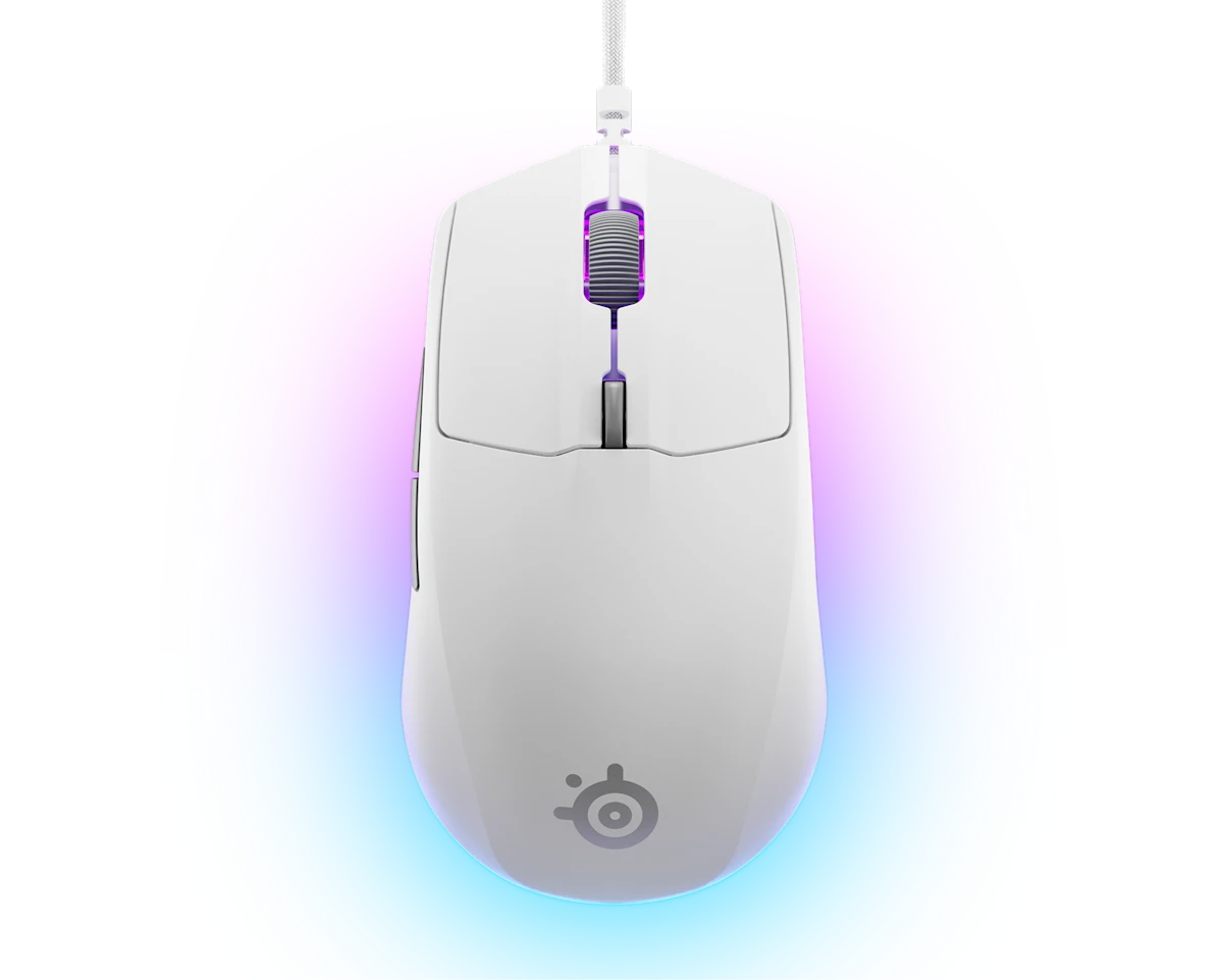 სადენიანი მაუსი SteelSeries Rival 3 Gen 2 - White (62516_SS) | Grip Style  Claw or Fingertip | Number of Buttons  6 | Weight  77g (mouse), 106.2 g (including cable) | TrueMove Core Optical Sensor (8.5K DPI) | 
