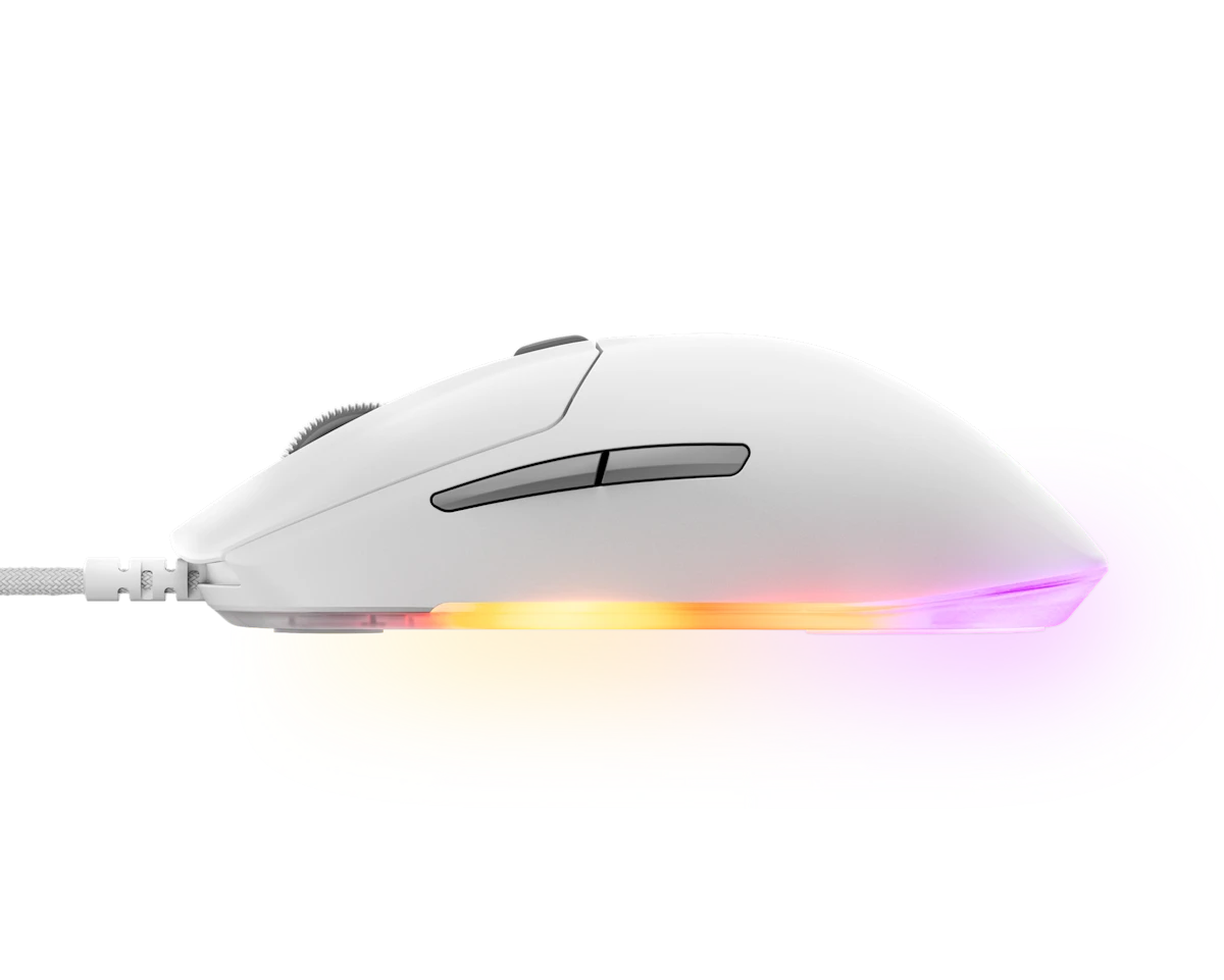 სადენიანი მაუსი SteelSeries Rival 3 Gen 2 - White (62516_SS) | Grip Style  Claw or Fingertip | Number of Buttons  6 | Weight  77g (mouse), 106.2 g (including cable) | TrueMove Core Optical Sensor (8.5K DPI) | 