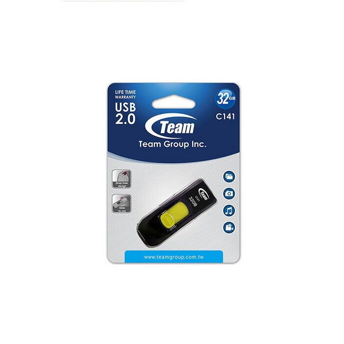 USB ფლეშ მეხსიერება 32GB TEAM TC145332GY01 C145 3.0 DRIVE YELLOW RETAIL