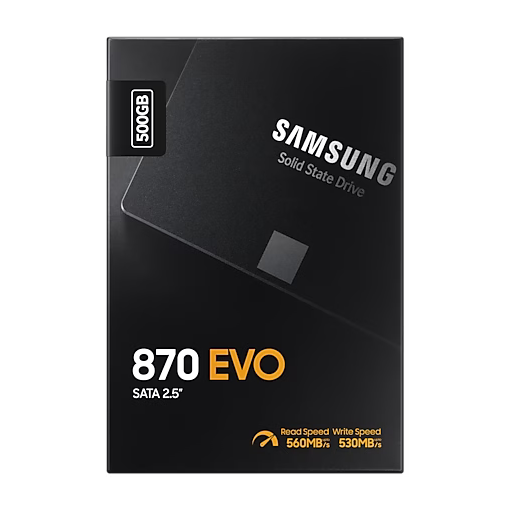 SSD დისკი 500Gb Samsung 870 EVO (MZ-77E500BW) internal SSD, 2.5", 500 GB, SATA-III, read: 560 MB/s, write: 530 MB/s, TLC