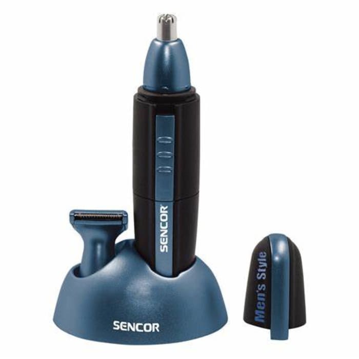 თმის საკრეჭი Sencor SNC 101BL Nose Ear Hair Trimmer, Washable cutting heads, practical stand, cleaning brush, 1x AA alkaline battery, 27 x 29 x 129