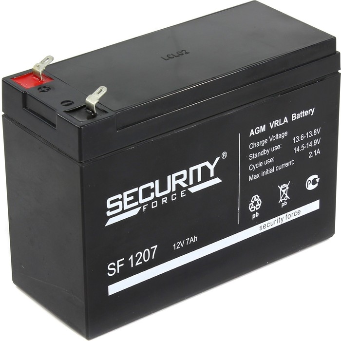 USP-ის ელემენი 12V/7Ah SF 1207, SEALED LEAD ACID BATTERY