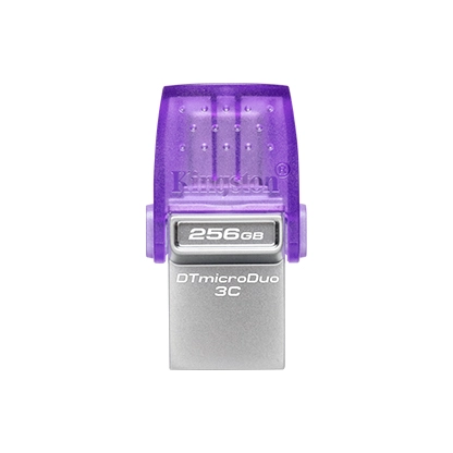 USB ფლეშ მეხსიერების ბარათი USB Flash drive KKingston DataTraveler microDuo 3C G3 (DTDUO3CG3/256GB) USB Flash, 256 GB, USB 3.2 Gen 1/USB Type C, Read: 200 Mbps, retractable header