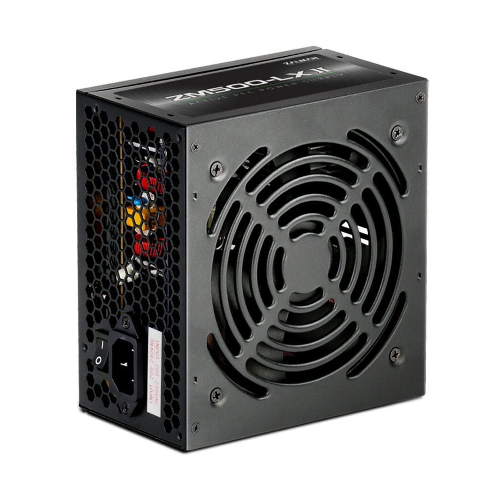 კვების ბლოკი Zalman Power supply ZM500-LXII (500W), 200-240 VAC,85%, aPFC,120mm,MB24,CPU(4+4),6xSATA,2xPCIe,3xMOLEX,OTP,OVP,UVP,SCP