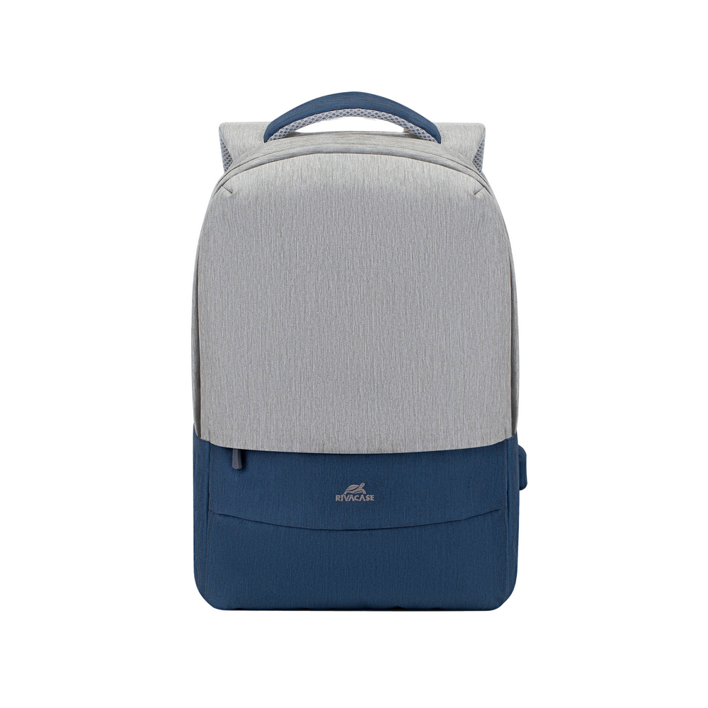 ნოუთბუქს ჩანთა ზურგჩანთა რუგზაკი RIVACASE 7562 grey/dark blue anti-theft Laptop backpack 15.6'' 18L for a 15.6” laptop (4260403578292), 0.635 kg, Polyester