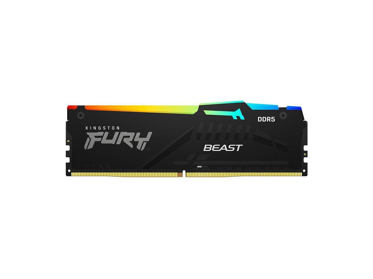 ოპერატიული მეხსიერება KF552C40BBA-16 Kingston 16GB 5200MT/s DDR5 CL40 DIMM FURY Beast RGB XMP