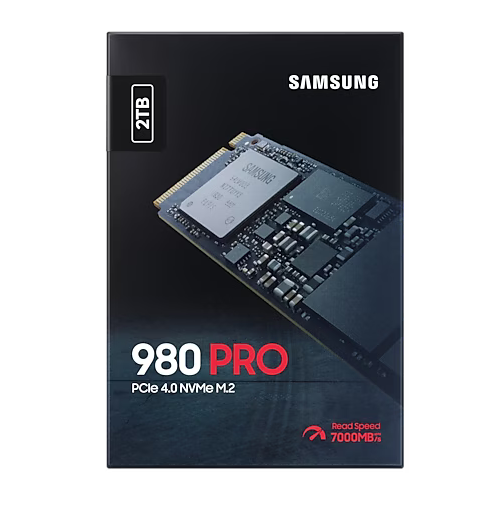 SSD დისკი 2TB Samsung 980 Pro (MZ-V8P2T0BW) internal SSD, M.2, 2000 GB, PCI-E 4.0 x4, NVMe, read: 7000 MB/s, write: 5000 MB/s, TLC