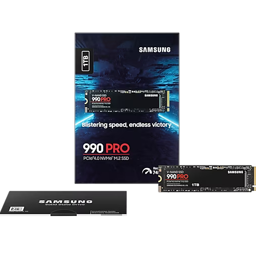 SSD დისკი 1Tb Samsung 990 PRO (MZ-V9P1T0BW) internal SSD, M.2, 1000 GB, PCI-E 4.0 x4, NVMe, read: 7450 MB/s, write: 6900 MB/s, TLC, cache - 1024 MB
