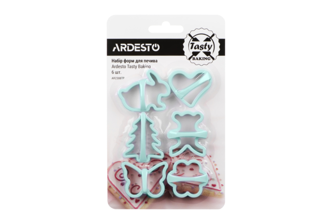 საცხობი ფორმა ARDESTO Elegance Biscuit Moulds 6 pcs, tiffany blue(AR2308TP)