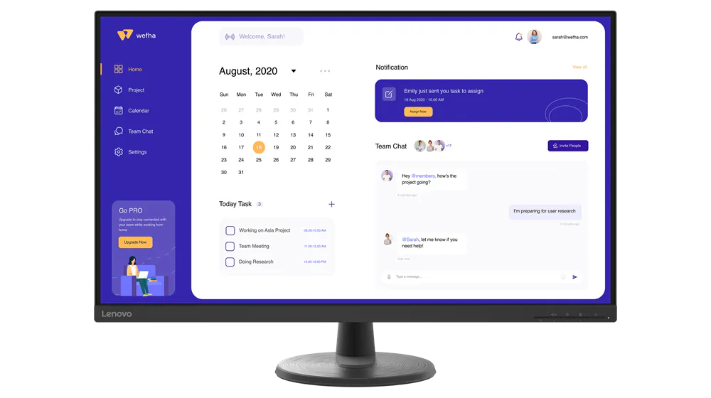 მონიტორი Lenovo C32u-40 (63DAGAT2EU) 31.5, 4K (3840x2160), 4 ms, 60Hz, 250 nits, 3000:1, VESA 100mm, 2x HDMI, 1x DP 1.2, 3YrW