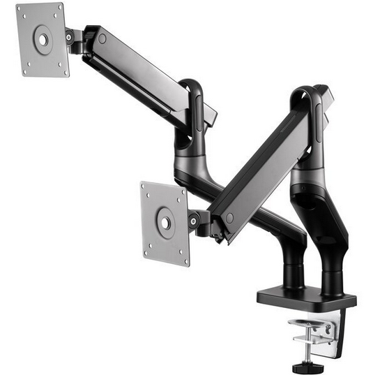 მონიტორის სამაგრი ორი მონიტორისთვის Mounting of monitors 2E Cue (2EDGERED2) Desktop double monitor mount 2E Kiy / 17-32″/ 1070x122x630 Compatibility with VESA mounts, mm 100x100, 75x75