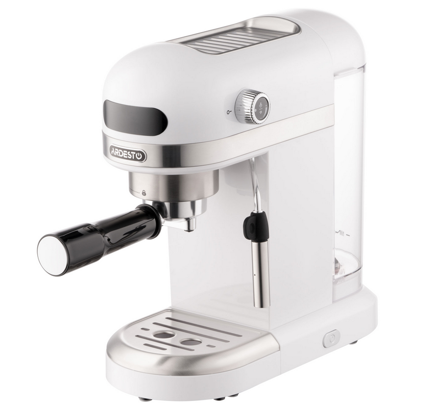ყავის აპარატი Ardesto Coffe maker carob YCM-E1500, 1,4L, ground, hand capuchino maker, cup warmer, white